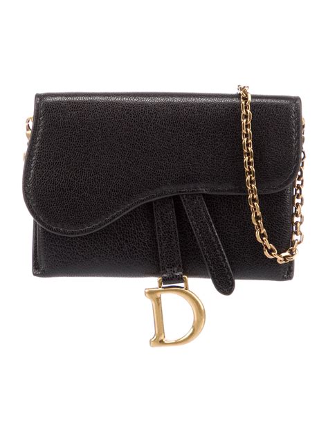 dior nano saddle pouch with chain